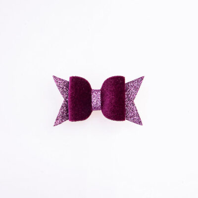 Tσιμπιδάκι κλιπ, glitter, βελούδο, boysenberry